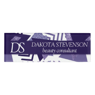 Badge D'identification abstrait Cool des années 80   Monogramme de formes