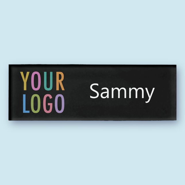 Badge D'identification Acrylique Nom professionnel Balise Entreprise Logo (MISOOK Magnetic Black Name Tag)