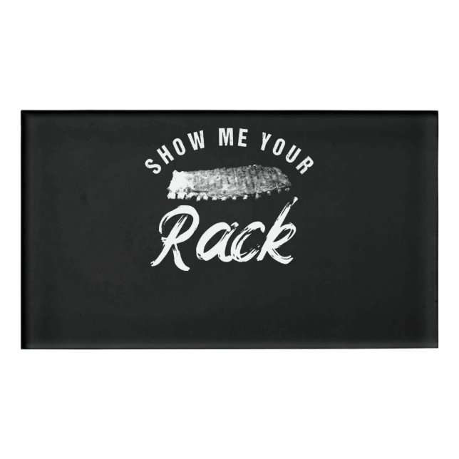 Badge D'identification Afficher Votre Rack | Amour Fumé BBQ Ribs (Devant)