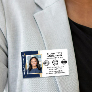 Badge D'identification Agent de signature de prêt public notaire classiqu