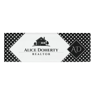 Badge D'identification Agent immobilier Accueil Initiales