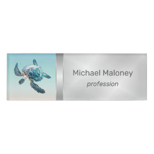 Badge D'identification Agent immobilier moderne tortue de mer 3D