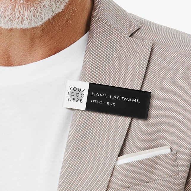 Badge D'identification Ajouter un logo Nom simple Titre du nom de famille (Créateur téléchargé)