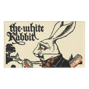 Badge D'identification Alice Lapin Blanc Classique Wonderland