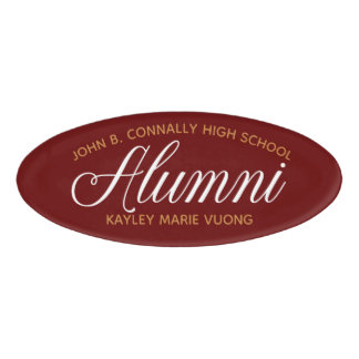 Badge D'identification Alumi Maroon Gold High School Réunion personnalisé
