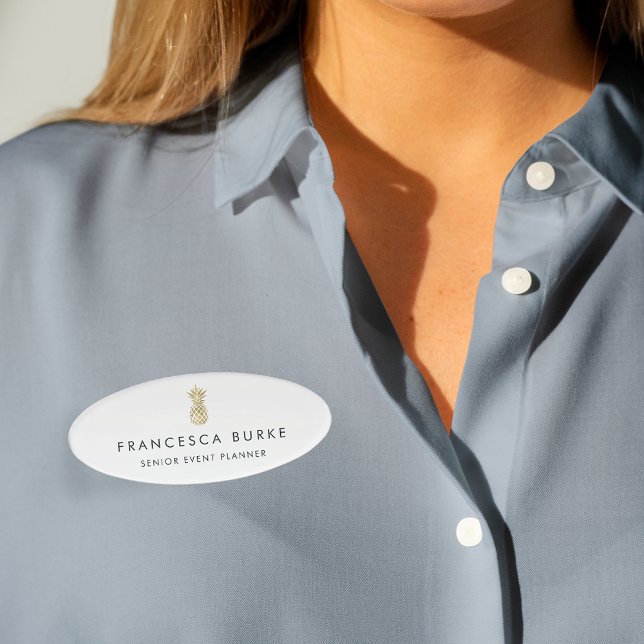 Badge D'identification Ananas Faux Gold (Créateur téléchargé)