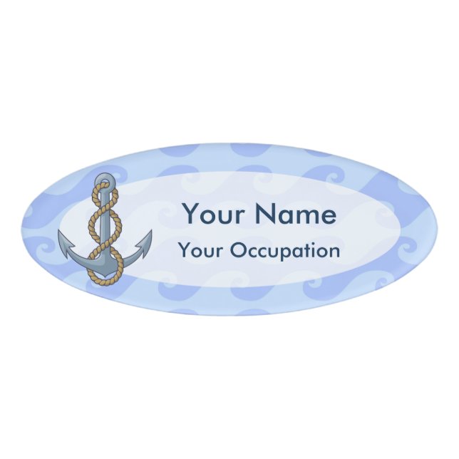 Badge D'identification Ancre avec corde (Devant)