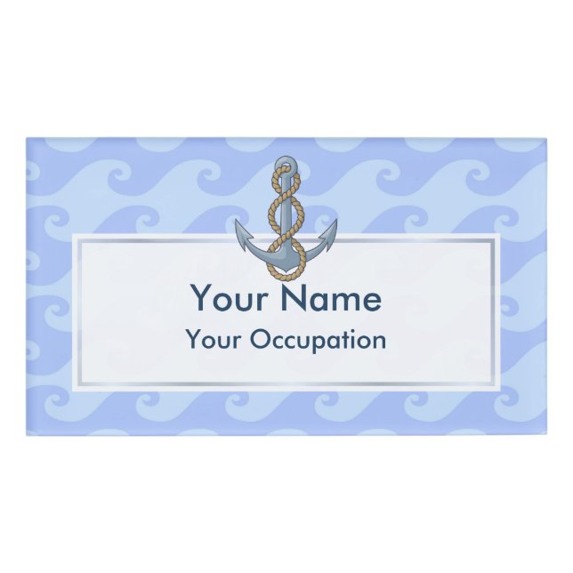 Badge D'identification Ancre avec corde (Devant)