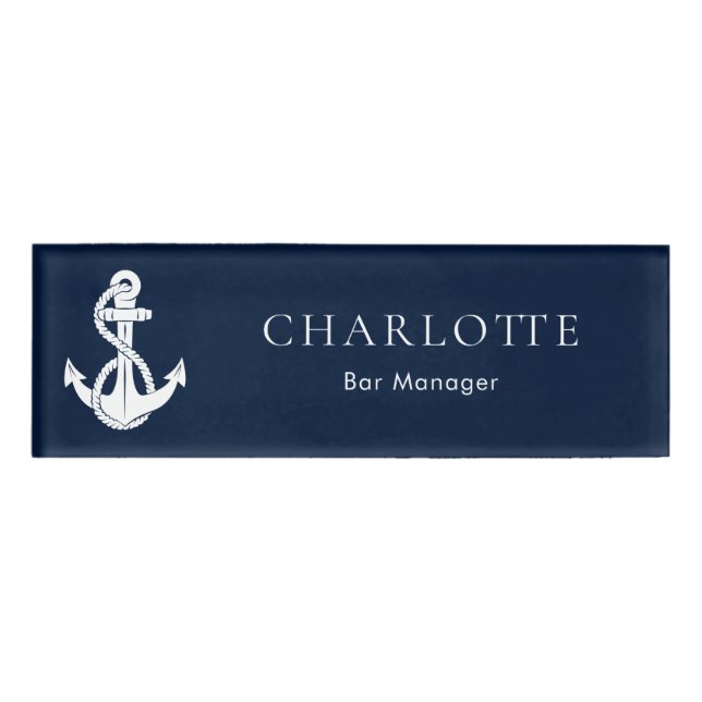 Badge D'identification Ancre de bateau nautique et équipage (Devant)