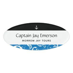 Badge D'identification Ancre Personnel Maritime Pro Damask
