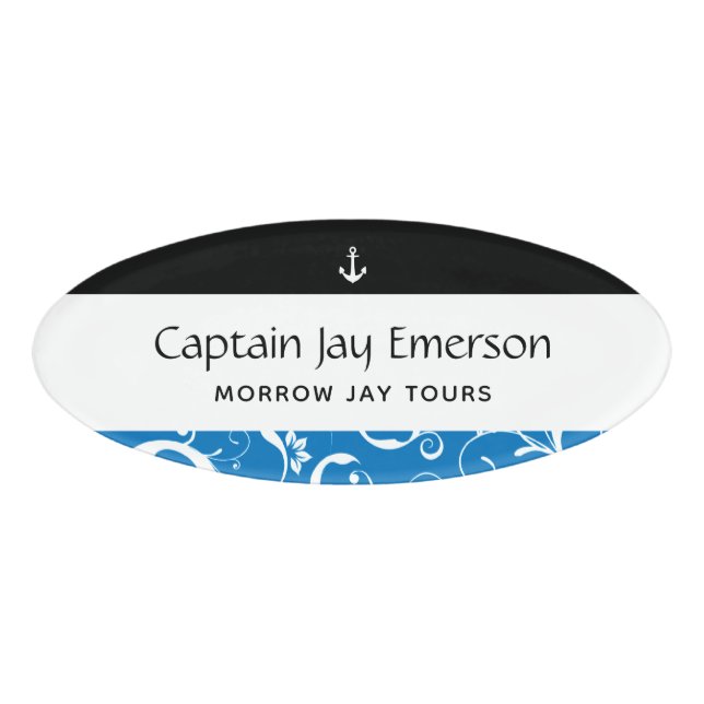 Badge D'identification Ancre Personnel Maritime Pro Damask (Devant)