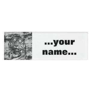Badge D'identification AnimalArtBW_Tiger_004