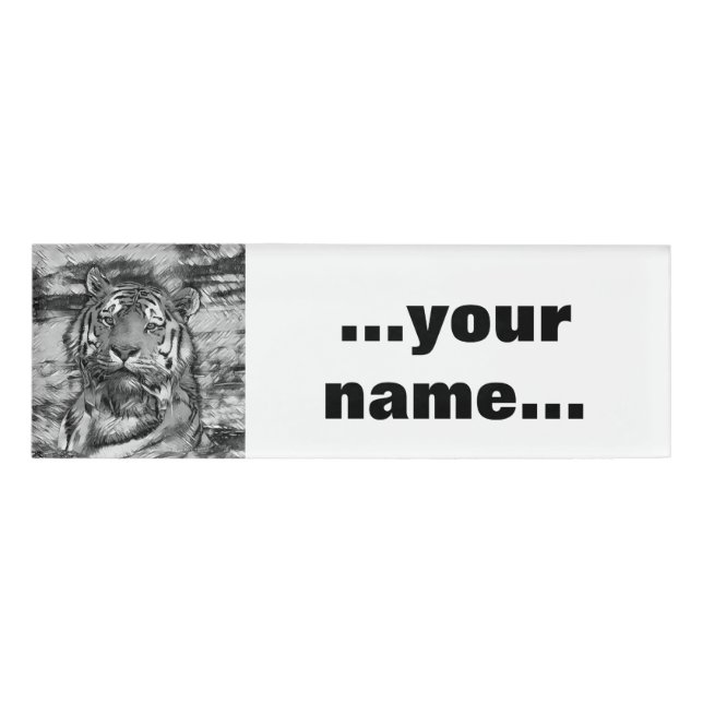 Badge D'identification AnimalArtBW_Tiger_004 (Devant)