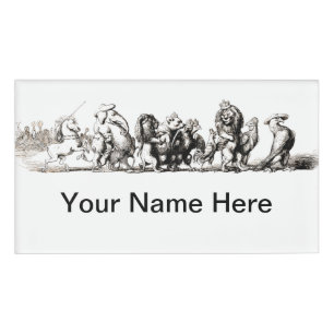 Badge D'identification Animaux Mignons Art Licorne Éléphant Lion Zoo
