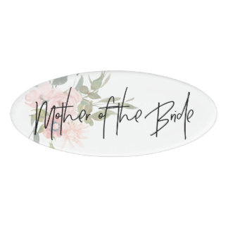 Badge D'identification Aquarelle Mariage floral mère de la mariée