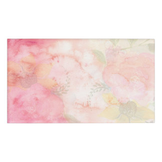 Badge D'identification Aquarelle rose Arrière - plan floral