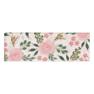 Badge D'identification Aquarelle rose Rose Gold Outline Design