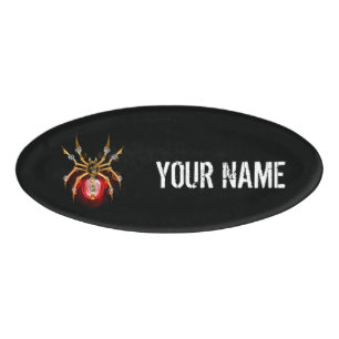 Badge D'identification Araignée en vapeur noire