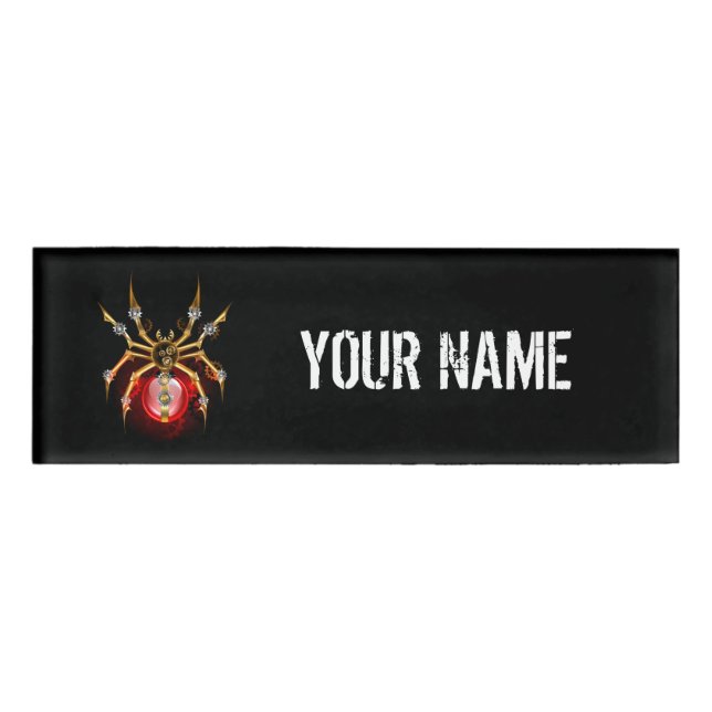 Badge D'identification Araignée en vapeur noire (Devant)