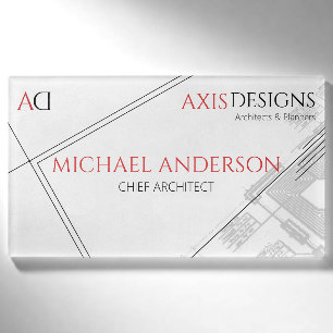 Badge D'identification Architecte Minimaliste Plan Bleu Blanc