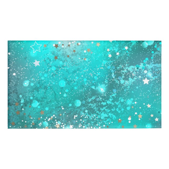 Badge D'identification Arrière - plan à huile Turquoise de la menthe (Devant)