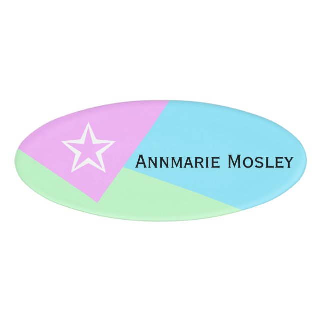 Badge D'identification Arrière - plan couleur uniquement - rose menthe lé (Devant)