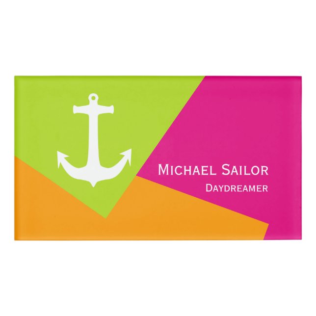 Badge D'identification Arrière - plan couleur uniquement - vert ressort o (Devant)