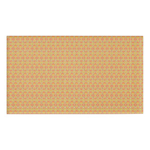 Badge D'identification arrière - plan orange et jaune avec motif
