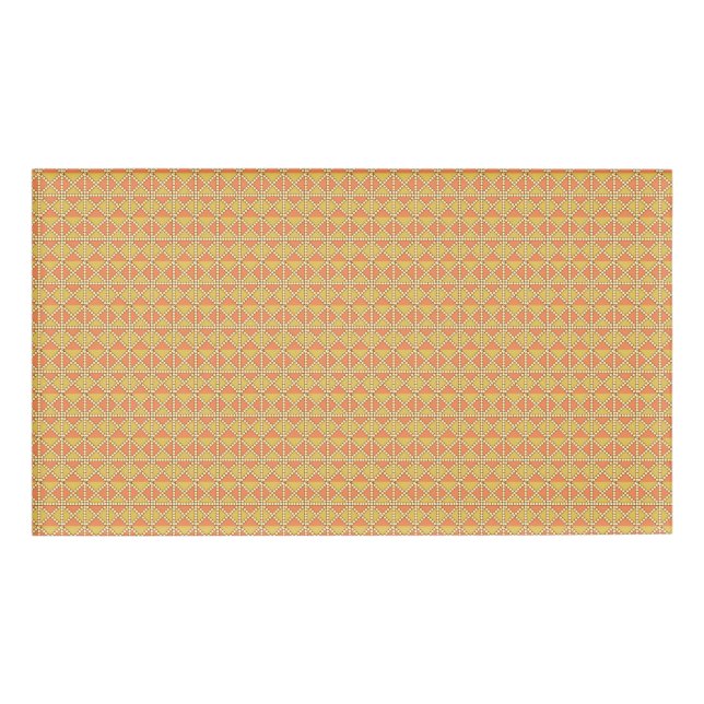 Badge D'identification arrière - plan orange et jaune avec motif (Devant)