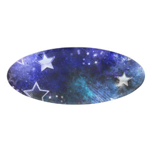 Badge D'identification Arrière - plan spatial avec étoiles