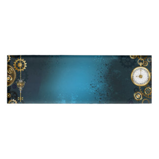 Badge D'identification Arrière - plan turquoise à vapeur avec Gears