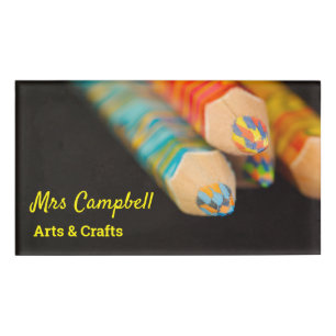 Badge D'identification Art & Craft Colour Pencils Nom et sujet de l'ensei
