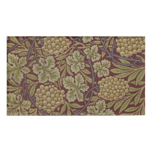 Badge D'identification Art de vigne rouge vert William Morris