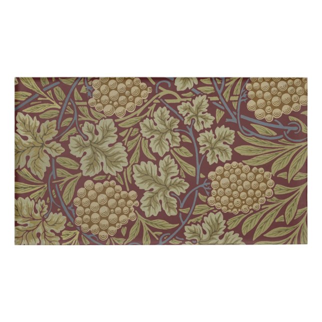 Badge D'identification Art de vigne rouge vert William Morris (Devant)