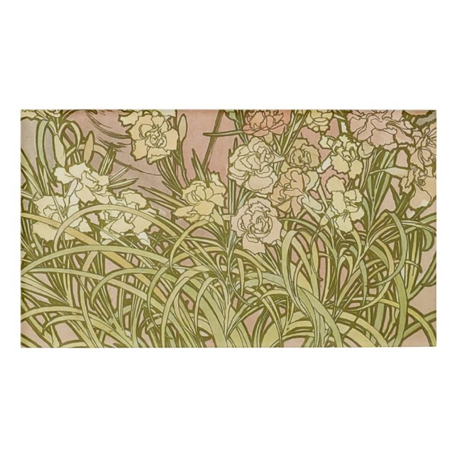 Badge D'identification Art Nouveau Alphonse Mucha Fleurs de carnation flo (Devant)