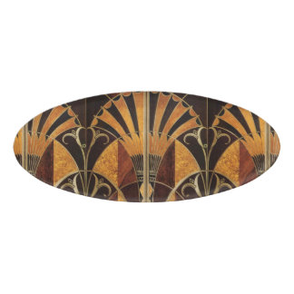 Badge D'identification art Nouveau, art déco, vintage, couleurs en bois,