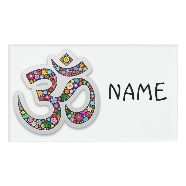 Badge D'identification Art symbolique floral Namaste (Devant)