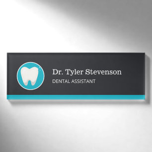 Badge D'identification Assistant Dentaire Dentiste Logo Dent