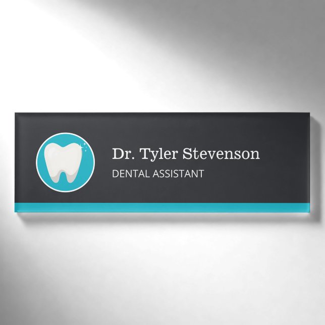 Badge D'identification Assistant Dentaire Dentiste Logo Dent (Devant)