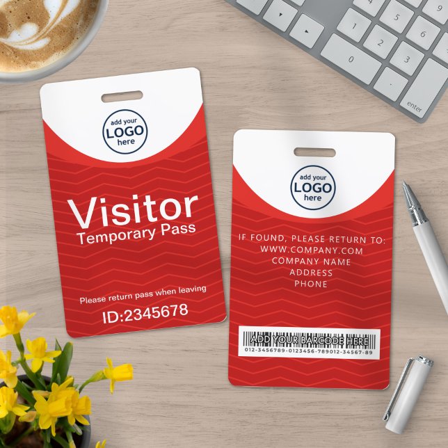 Badge d'identification avec code-barres pour visit (Créateur téléchargé)