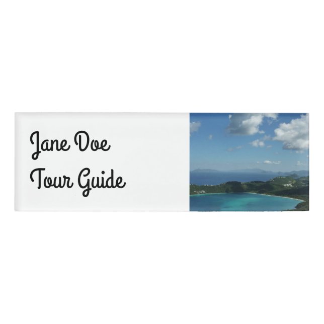 Badge D'identification Baie de Magens, scene de l'île St Thomas Beautiful (Devant)