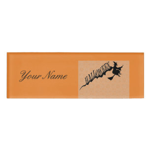 Badge D'identification Balai effrayant Halloween Thunder_Cove