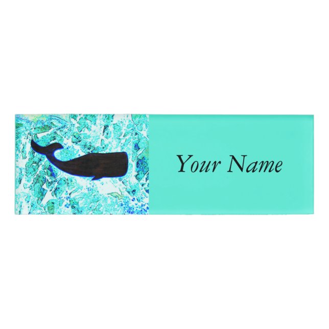 Badge D'identification baleine sous-marine nageant Thunder_Cove (Devant)