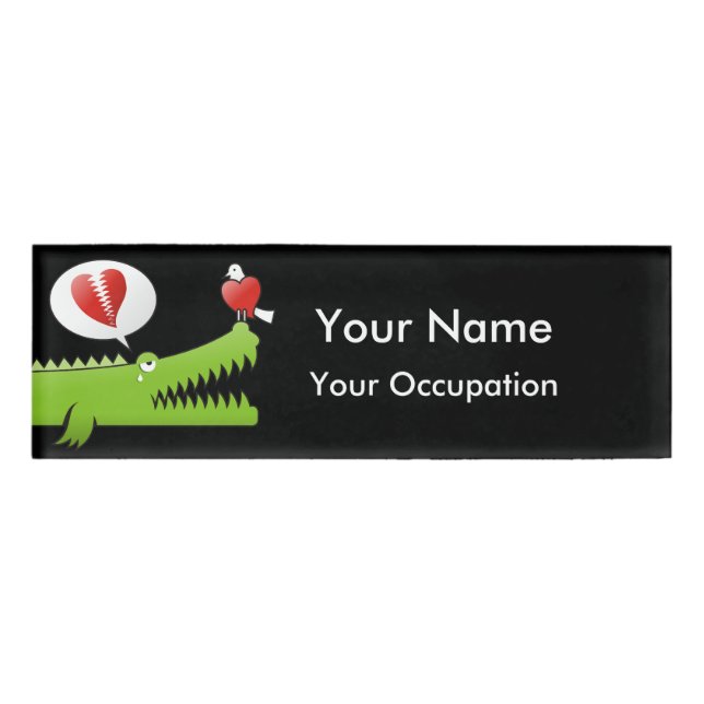Badge D'identification Balise Alligator in Love Name (Devant)
