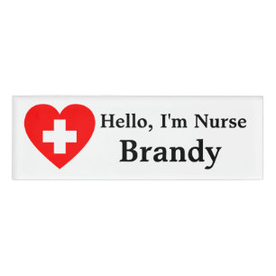 Badge D'identification Balise Bonjour personnalisée, Infirmière Im