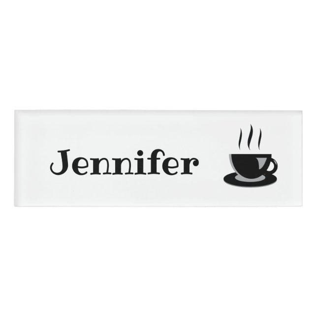 Badge D'identification Balise de nom Barista avec logo de café (Devant)