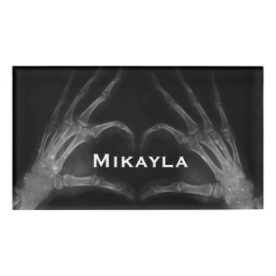 Badge D'identification Balise de nom de coeur sur les doigts à rayons X