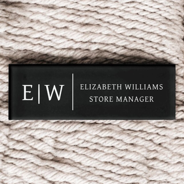 Badge D'identification Balise de nom de l'employé sur l'aimant noir (Créateur téléchargé)