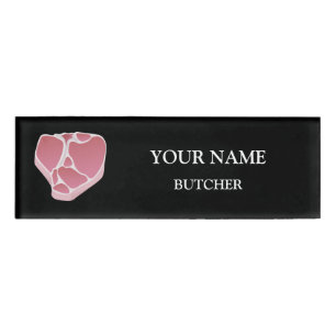 Badge D'identification Balise de nom de l'os T du boucher
