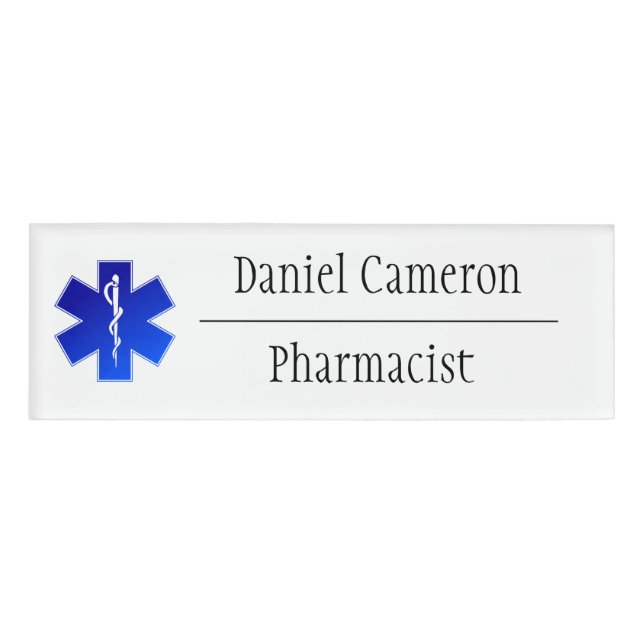 Badge D'identification Balise de nom du pharmacien personnalisé (Devant)